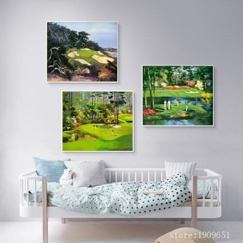 No frame mediterranean golf course landscape canvas printings oil painting printed on cotton home wall art decoration pictures