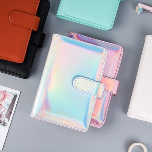 A5 A6 Laser Glitter Notebook Notepad Pink Kawaii Planner Scrapbook Gift Soft Cover Creative School Supplies Journal Diary