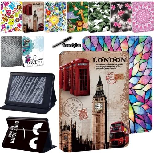 For Amazon Kindle Paperwhite 1/2/3/4/Kindle 10th Gen 2019/Kindle 8th Gen 2016 PU Leather Tablet Folio Stand Cover Case+Stylus