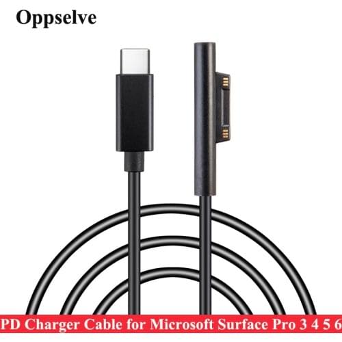 For Microsoft Surface Pro 3 4 5 6 GO Wired Charger USB Type C Power Cable Tablet PD Chargers 15V 3A Adapter Cable DC USBC Cable