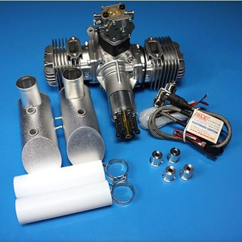 DLE120 Twin-Cylinder Two-Stroke Side Exhaust Natural Wind-Cooled Hand Start 120CC Displacement RC Airplane Gasoline Engine Power