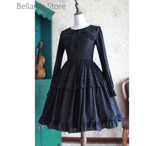 Gothic Lolita Daily Agaric lace Long Sleeves Sweet OP Dress 5 colors