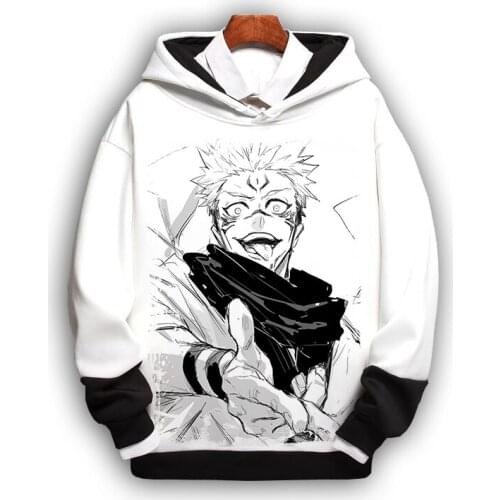 Jujutsu Kaisen Cosplay Hoodie Fake Two Piece Yuji Itadori Fushiguro Megumi Print Fashion Casual Pullover Hooded Warm Thick Coat