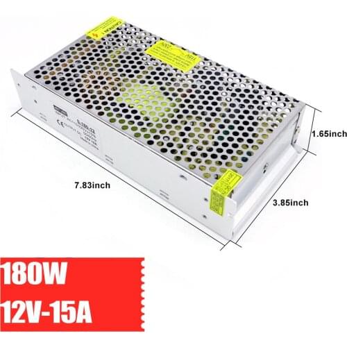 AC To DC 12V Switching Power Supply S-180-12 Metal Shield 15A/180W LED Security Monitoring Voltage Regulator Stabilizer