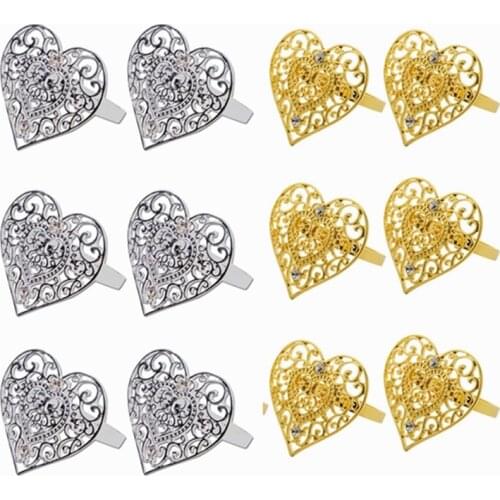 Valentines Day Napkin Rings 8pcs, Heart Napkin Ring Holders, Dinner Tables Rings for Dinner Parties Weddings Family Gatherings