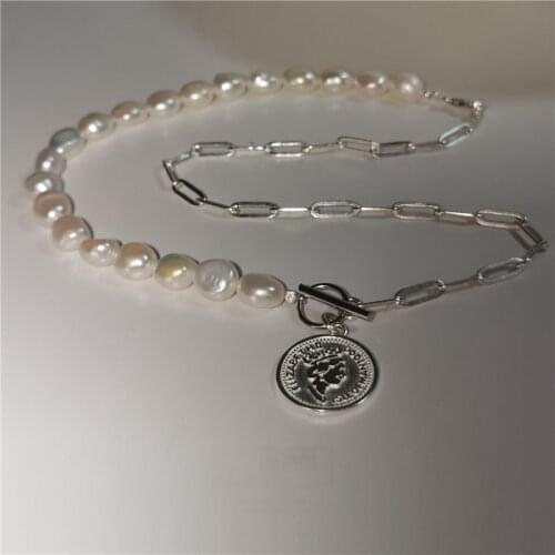 Liemjee Personality Fashion Party Punk Jewelry Pearl Character Card Necklace For Women Feature Namour Charm Gift All Seasons