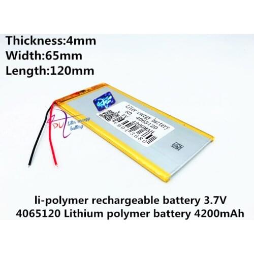 Polymer battery 4200 mah 3.7V 4065120 smart home MP3 speakers Li-ion battery for dvr,GPS,mp3,mp4,cell phone,speak