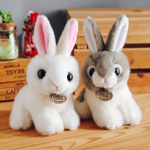 Cute Long Ears White Rabbit Plush Toy Hare Birthday Gift Animal Bunny Doll Girls' Gift Simunation Lifelike Rabbit Toy Children