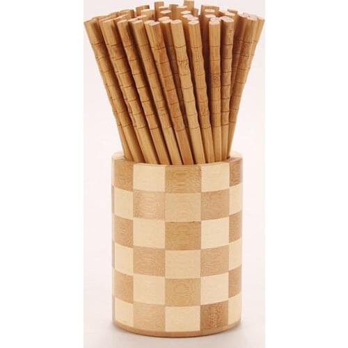 Handmade Reusable Non-slip Bamboo Chopsticks Bamboo Carbonized Bamboo Gourd Chopsticks Safe Durable Chinese Chopsticks