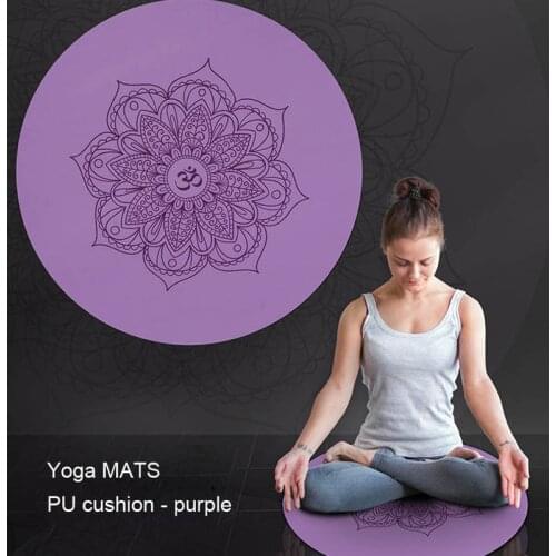 Nagudi small round pu mat non-slip natural rubber meditation mat yoga cushion meditation printed floor mat blanket