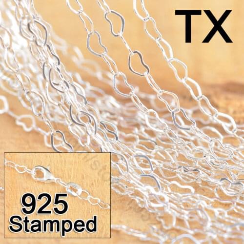 New Korean Style Free Shipping 10Pcs 18" 925 Sterling Silver Jewelry Heart Necklace Chains With Lobster Clasps For Pendant