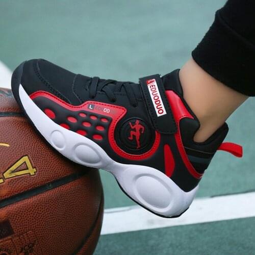 New Kid Sneakers Boy Basketball Shoes Lace Up Children Shoes Sport Boots Blue Black Child Sneakers Sports Shoe Boys