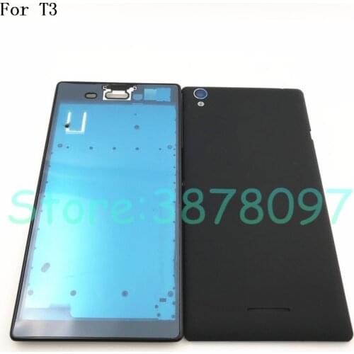 Original Full Housing Cover Case Front Frame Battery Back Door Repair Part For Sony Xperia T3 D5102 D5103 D5106 M50W+Logo