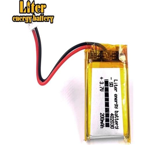 402030 3.7V 200mAh LiPo Rechargeable Battery Lithium Polymer with JST ZH 1.5mm 2p For Mp3 Camera bluetooth GPS