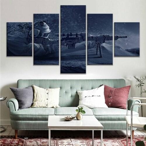 HD Print Poster Game Tom Clancys Rainbow Six Siege Sniper Modular Picture 5 Panel Wall Art Living Room Home Decor