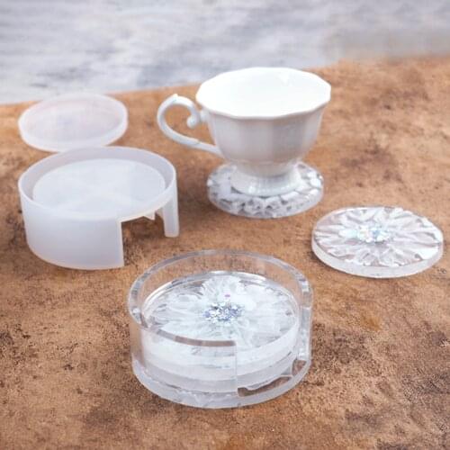 Resin Mold Coaster And Storage Holder Silicone Casting Molds Coaster Set Mold Drop Shopping Wholesale