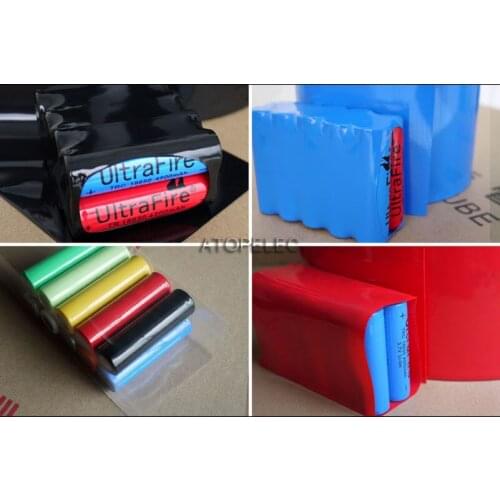 2M Wide 103MM / Diameter 65MM PVC 2:1 Heat Shrink Tubing 18650 Battery Wrap Black/Red/Yellow/Green/Blue/White/Clear