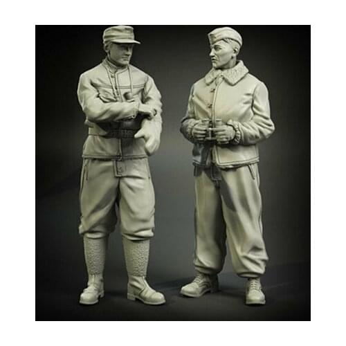 Unassambled 1/35 ancient Officers with Clothes Set include 2 Resin figure miniature model kits Unpainted