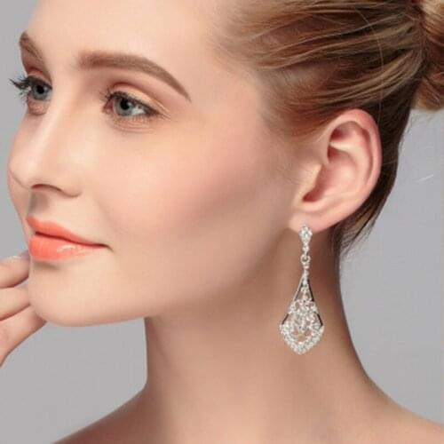 Crystal Earrings 1pair Drop Earrings Long Big Crystal Bridal Dangle Drop Earring For Wedding Jewelry Gift For Women