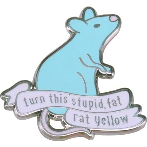 Magic Academy Ron Weasleys Failed Spell Cute Stupid Enamel Pins Fat Mouse Spotted Brooch Badge Funny Gift Metal Accessories