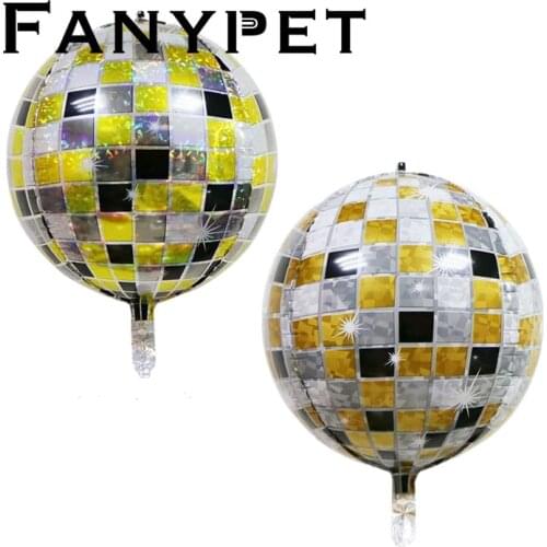 22 inch 4D Disco Balloons yellow Gradient Foil Balloons for Wedding Theme Party Celebration Ballons Birthday Decorations Balon