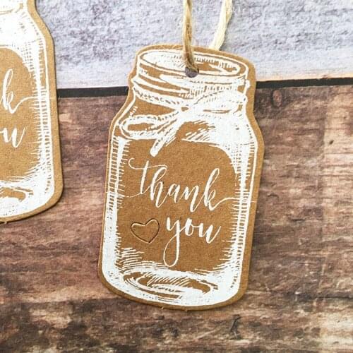 Kraft Bottle Thank You Gift Tag Labels Christmas Favor