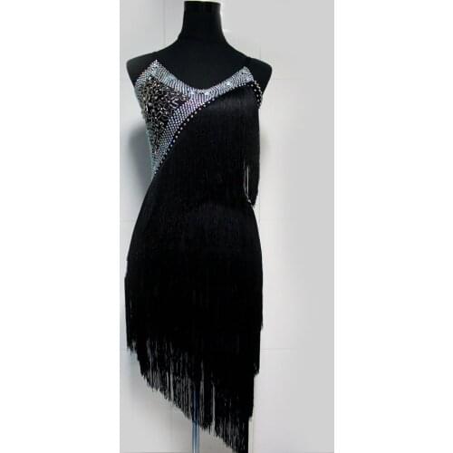 New style latin dance costume sexy tassel spandex latin dance competition dress for women child latin dance dresses S-4XL F29