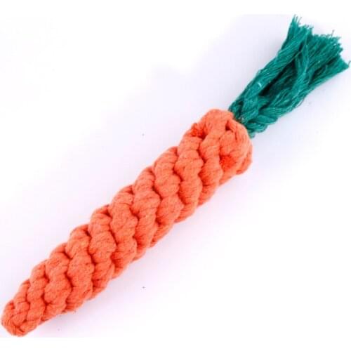 1 pcs Carrot-shaped knot rope cotton rope pet dog Chewing toy Clean Bitecat toy safe toys dogs molar biting toys dog accessories
