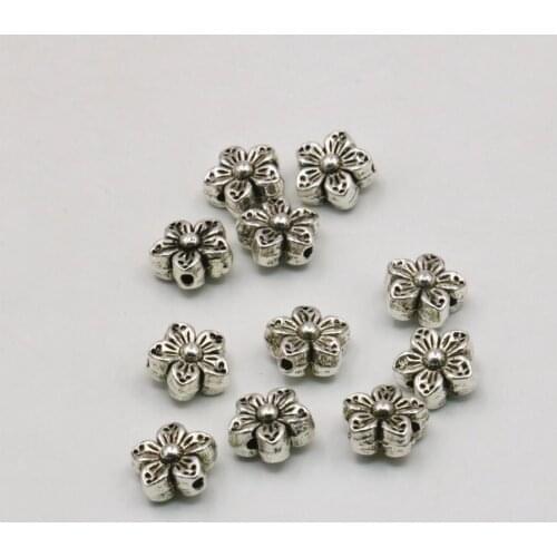 10PCS Lucky DIY Loose Finding Flower Carve Accessories Separator Beads Copper Crafts Women Girls Gifts Jewelry Making Design 8mm