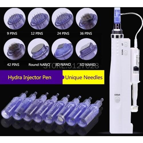 10PCS Microneedle Cartridges Screw Suits 2 in 1 Mini Water Mesotherapy Injector Nano 9/12/36/42/ Nano/ 3D/5D Auto Derma Pen