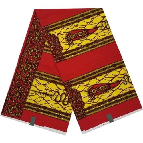 100%Cotton African Nigerian Style Wax Dye Prints Fabric Veritable High Quality Soft Sewing Material For Clothing 6 Yard V-L 5-92