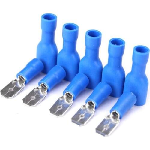 100PCS 16-14AWG Insulated Spade Crimp Wire Cable Connector Terminal Male/Female FDFD2-250 MDD2-250 FDFD2.5-250 MDD2.5-250
