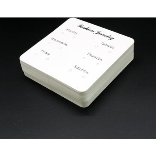 100PCS Rectangle Jewelry Gift Display Cards Custom logo 8x8cm Ear Studs Accessories Hanger Card Wholesale Thick Cardboard