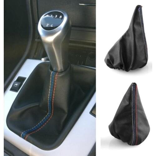 2Pcs/set Manual gear lever hand brake cover gearbox dust cover E36 E46 shift hand brake leather hand cover gear Boot cover
