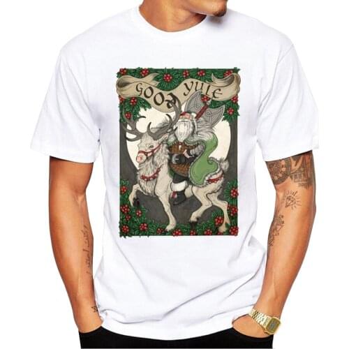 2018 Mens Christmas T-shirt Fashion Good Yule - St Nickolas Printed Men T Shirts Short Sleeve Funny Tops