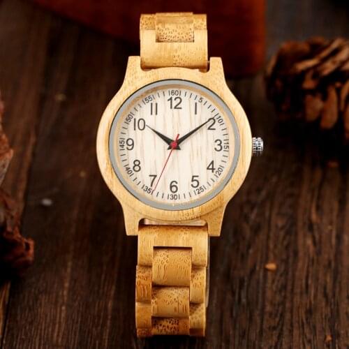 2020 Simple Women Wood Watch Natural All Bamboo Wood Clock Watch Top Brand Luxury Quartz Ladies Dress Watch Wooden Bangle reloj
