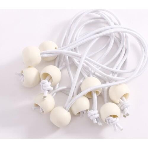 25pcs White Bungee Cord Ball Tarp Canvas Tarpaulin Flagpole Ties Cord ends Elastic Rope Lace Camping Tent Accessories