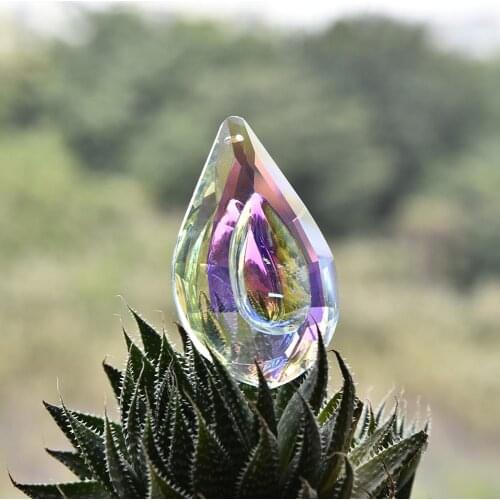 3pcs/Lot Hanging Prism Crystals Pendant Hanging Pendant AB Color Chandelier Parts DIY Home Wedding Decor 63/76mm for Window