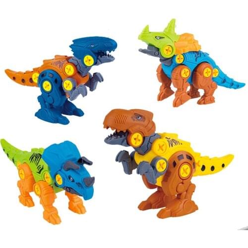 4Pcs/set DIY disassembly assembly dinosaur toy set screw nut combination assembling dinosaur model educational toy for children