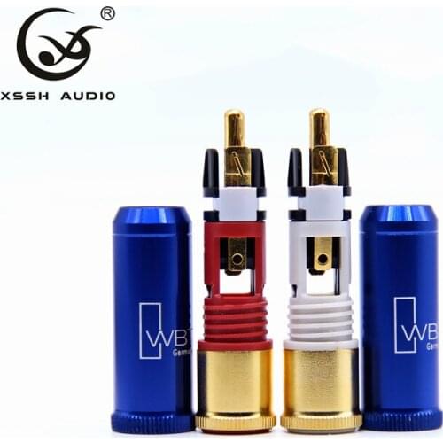 4pcs 8pcs RCA 0110CU XSSH Audio YIVO Hi-End HIFI DIY Gold Plated Male Audio RCA plug Plugs Connector Jack for Audio Cable Cord 2