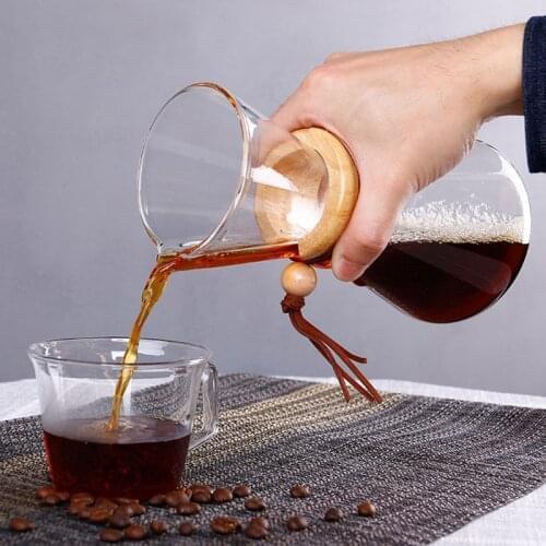 400Ml 600Ml 800Ml Resistant Glass Coffee Kettle Stainless Steel Filter Drip Brewing Hot Brewer Coffee Pot Dripper Barista Pour
