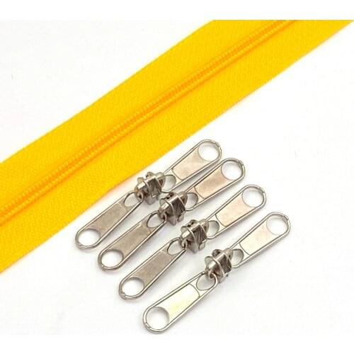 5 Meters 25 Colors Nylon Zippers Rolls with 5pcs Double-sided Zipper Slider for Sewing accessories