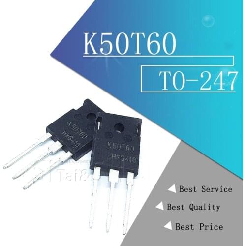 5PCS K50T60 IKW50N60T TO-247 50A/600V IGBT Field effect Triode new original