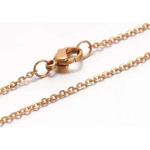 6Pcs 304 Stainless Steel Cable Chain Necklaces Golden with Lobster Claw Clasp For Pendant Necklace Making, 17.7"(45cm)