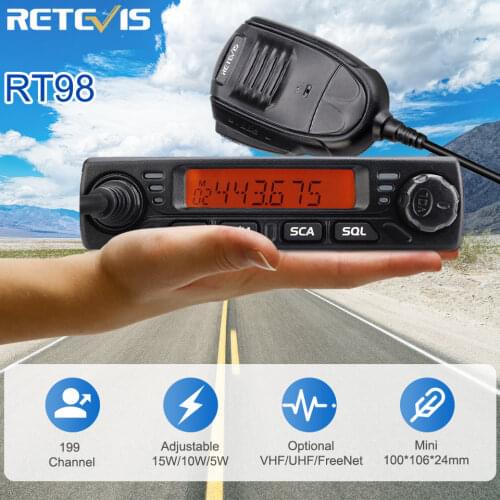 RETEVIS RT98 Car Walkie Talkie Radio Station VHF ( or UHF) 15W Car Mobile Radio Car Two-way Radio Ham Radio Transceiver Truckers