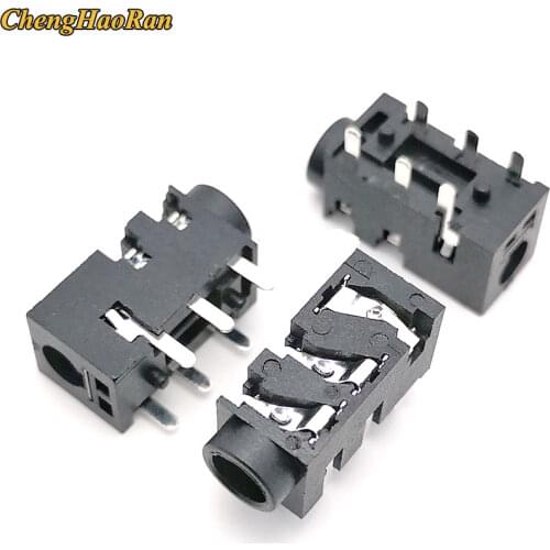 ChengHaoRan 1pcs PJ-393 6Pins 3.5MM HeadPhone Connectors 3.5MM Stereo Audio Socket jacks PJ393 6PIN with Column