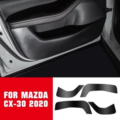 Black Anti-Kick Pad For Mazda CX-30 2020 Car Door Anti-kick Protective Trim Pad Anti-Kick Pad PU Leather Interior Stickers