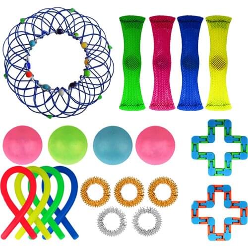 Childrens Fidget Sensory Toy Set Stress Relief Marbles Ball Autism ADHD Toys Autism Anxiety Relief Stress Pop Bubble Fidget Toy