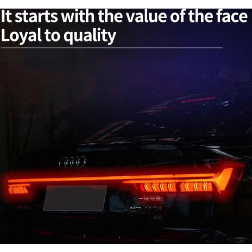 For Audi A6 C8 2018 2019 2020 LED Turn Signal Width Through Trunk Light Rear Lamp Modified Brake light Through Taillight