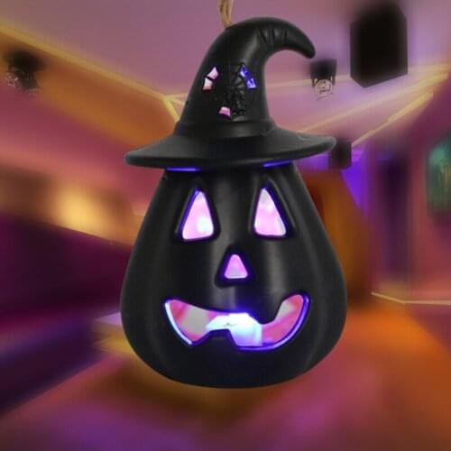 Halloween Pumpkin Lantern LED Table Ghost Lamp Hanging DIY Scary Candle Light Horror Props Kids Toy Home Bar Party Decoration